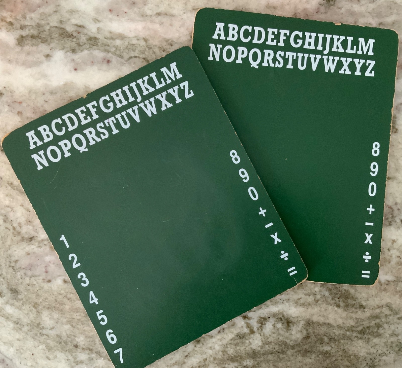 Set of 2 Vintage Mini Chalkboards Painted School Homework Schoolhouse Numbers