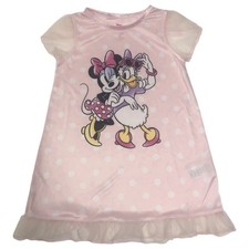 Disney Toddler Girls Lightweight Pink Minnie Mouse  Daisy Duck Nightgown