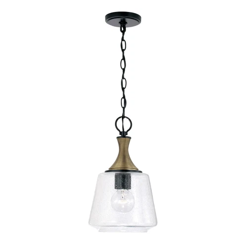 Capital Lighting Amara 9" Wide Mini Pendant 100-Watt 1-Light Matte Black 345611K - Picture 2 of 6