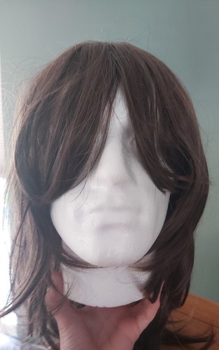 NEW Synthetic LONG 20" BROWN Wig LARGE BANGS Choppy Wavy Fancy Dress Party CD TV - Picture 1 of 5