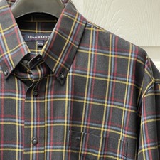 Oliver Harris Men's XL Plaid Button Up Long Sleeve Cotton/Rayon Blend