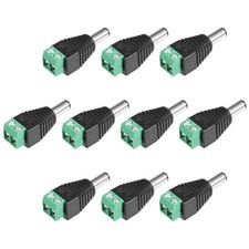10 x DC Male Connector 5.5x2.1mm Power Jack Adapter for CCTV Camera