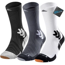 Men's Compression Running Socks: Coolmax Athletic Crew Socks Moisture Wicking...