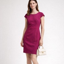 Adrianna Papell Magenta Sheath Dress-Cap Sleeve-Pink Cocktail Work Dress -Size 2