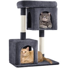 Yaheetech 33.5in Cat Tree Tower for Indoor 23.60 x 15.7 x 33.5, Dark Gray