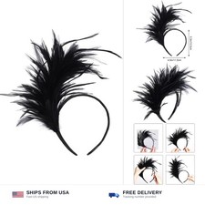 Vintage feather fascinator headband 1920s prom queen headpiece for women