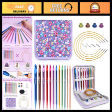 Interchangeable Tunisian Crochet Hooks Set - 12 Sizes 3.0-10mm with Cables  F