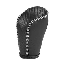 X AUTOHAUX Funda negra de piel sintética para palanca de cambios de palanca de 