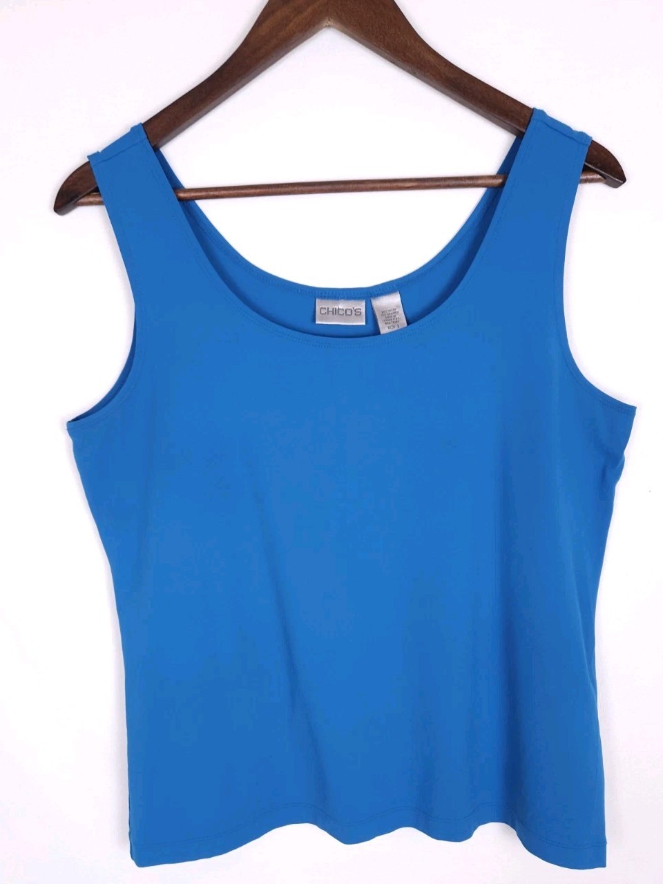 Chico's Blue Microfiber Knit Basic Sleeveless Sco… - image 1