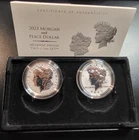2023-S Reverse Proof $1 Morgan Peace Silver Dollar 2 Coin Set. #23XS w/OGP & COA