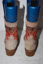 Bottines/Boots Desigual En Cuir Vieilli Marron - Taille 41FR (9.5US) - Talon Western Brodé Fleurs - Neuf Sans Emballage
