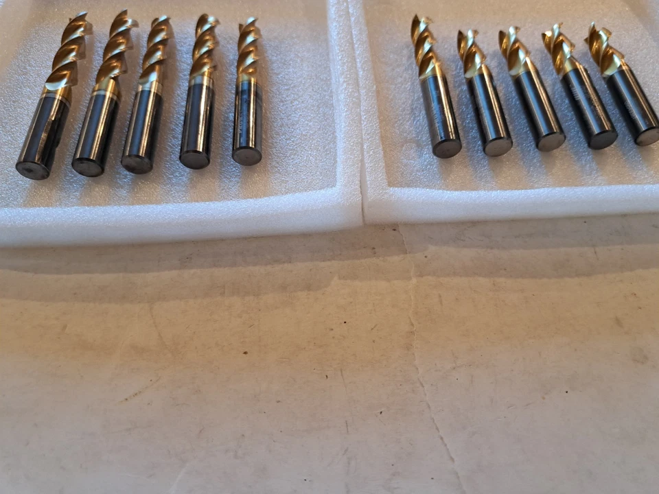 硬质合金 1/2 直径 3 长笛端铣 10 件 CnC 磨削和涂层 2.8 磅乐透 — 第 4/4 张图片