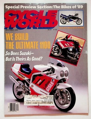 CYCLE WORLD Magazine Dec 1988 Vol 27 No 12 Suzuki GSX-R1100 Honda CR500R - Image 1 of 2