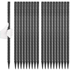 Besitu 24 Inches Straight Rebar Stakes(20-Pack), 1/2" Diameter Steel Metal St...