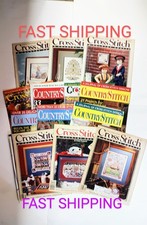Lot Of 13 Cross Stitch Country Crafts Mixed Magazines Vintage 1980s-1990s Book