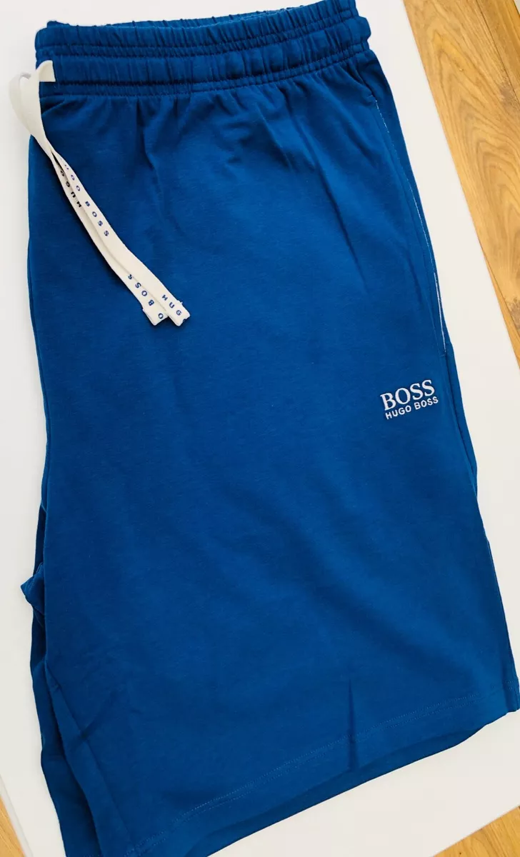Hugo Boss Bodywear Blue Cotton Drawstring Leg Logo Shorts Size S