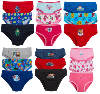 Kinder 3 Paar Figuren Unterwäsche Jungen Mädchen 100% Baumwolle Slips Schlüpfer Pants