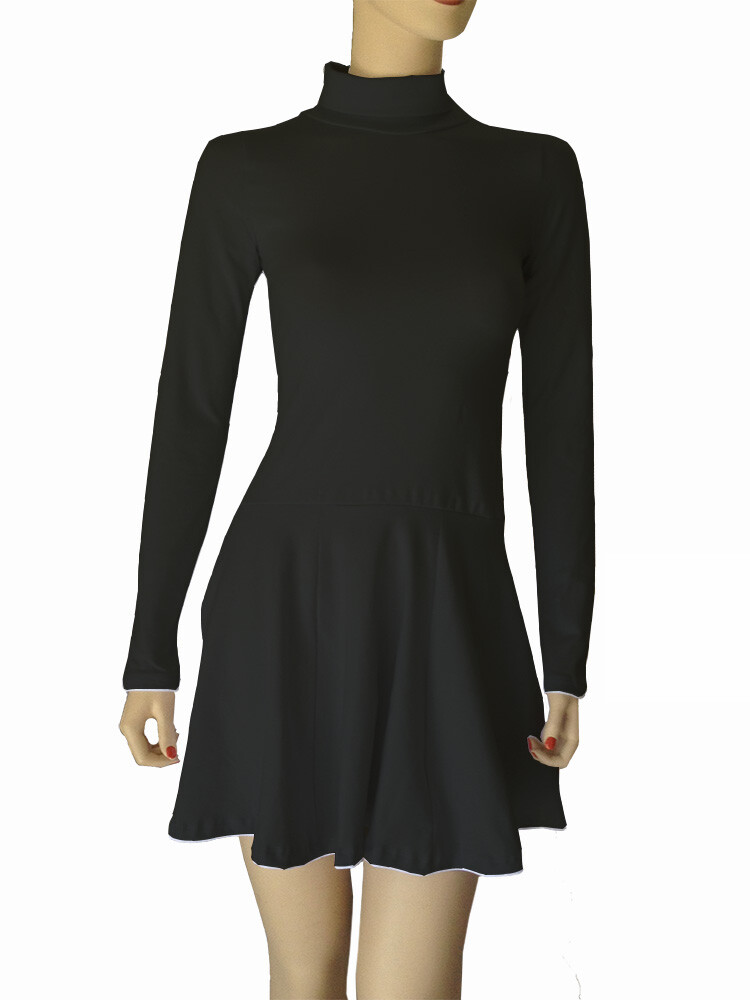 Junior Cotton Spandex Long Sleeve Fold Over Turtleneck Skater Dress by Emily USA | eBay Junior Cotton Spandex Long Sleeve Fold Over Turtleneck Skater Dress by Emily USA | eBay
