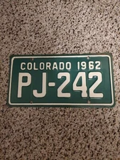 NEW VINTAGE COLORADO 1962 MOTORCYCLE  license plate  NOT REPRODUCTION ORIGINAL