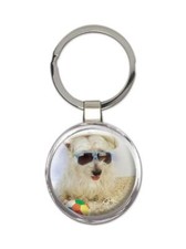 Dog : Gift Round Keychain Pet Animal Puppy Cute Funny Canine Pets Dogs