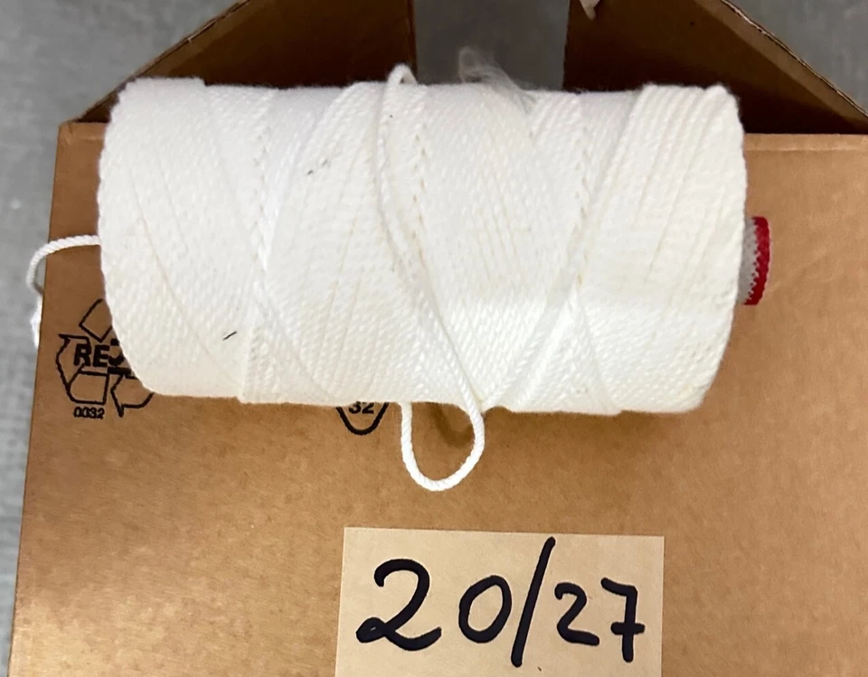 Nylongarn 20/27, 250 gr. Rolle, rohweiß, Netzgarn Nylon Makramee Stapelfaser