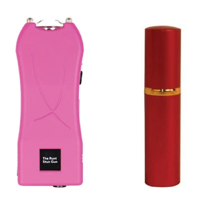 SAFETY TECHNOLOGY Runt Stun Gun Pepper Shot OC Pepper Spray Combo Rechargeable Women Self Defense