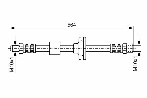 2X Bremsschlauch Vorne Links Rechts Bosch 1 987 476 752 FüR MERCEDES-BENZ-image