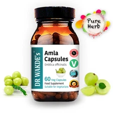 DR WAKDE'S Amla capsules (Amalaki | Indian gooseberry | Emblica officinalis) ...