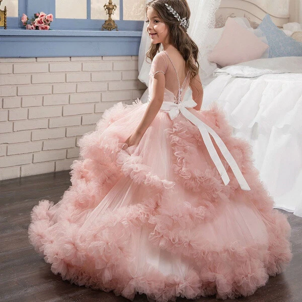 Baby Pink Girls Party Wear Dress - StarAndDaisy