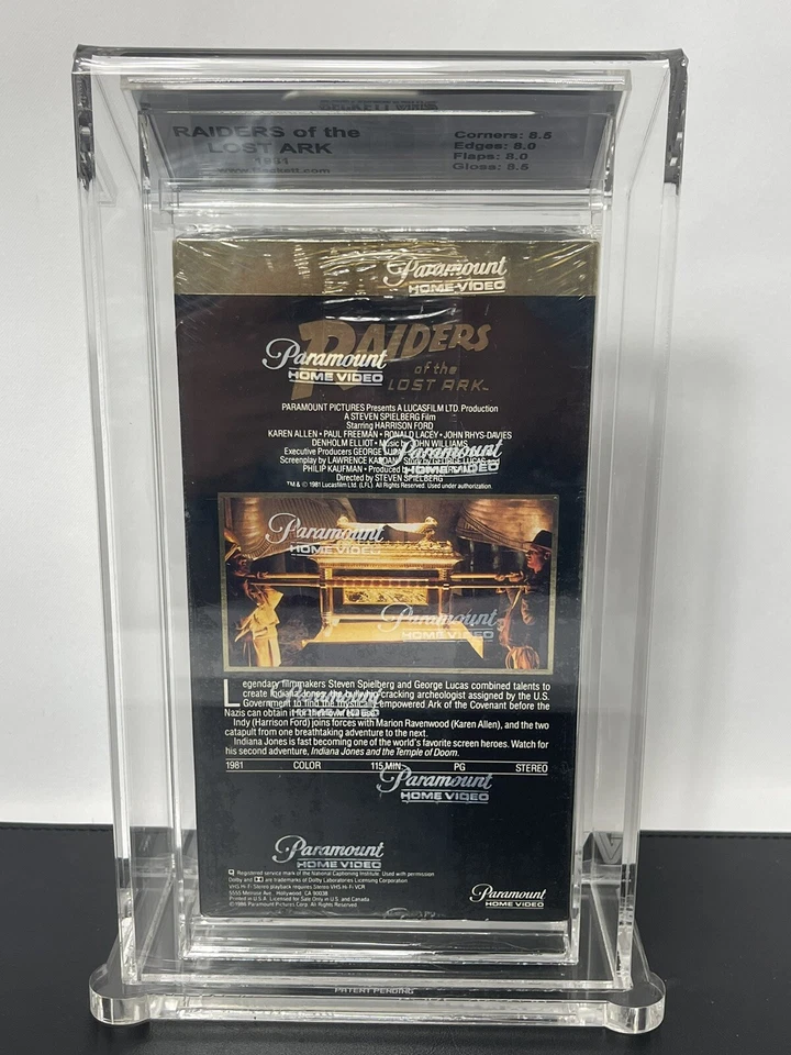 INDIANA JONES RAIDERS OF THE LOST ARK VHS TAPE SEALED BECKETT GRADED 8.0 SEAL A - Image 3 of 4