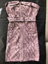 Fashion Nova Look Into My Eyes Pink Reptile Print Strapless Bodycon Dress Small