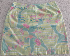 Lilly Pulitzer Tropical Places Exotic Animals Lined Print 100% Cotton Skirt Sz 8
