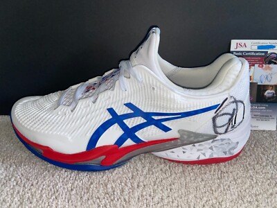 NOVAK DJOKOVIC SIGNED ASICS COURT FF3 10.5 SHOES FRENCH 2024 PARIS
