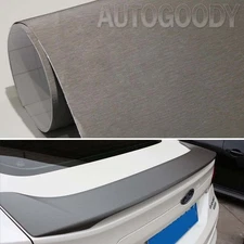 12" x 60" Gray Brushed Aluminum Vinyl Film Wrap Sticker Decal Air Bubble Free
