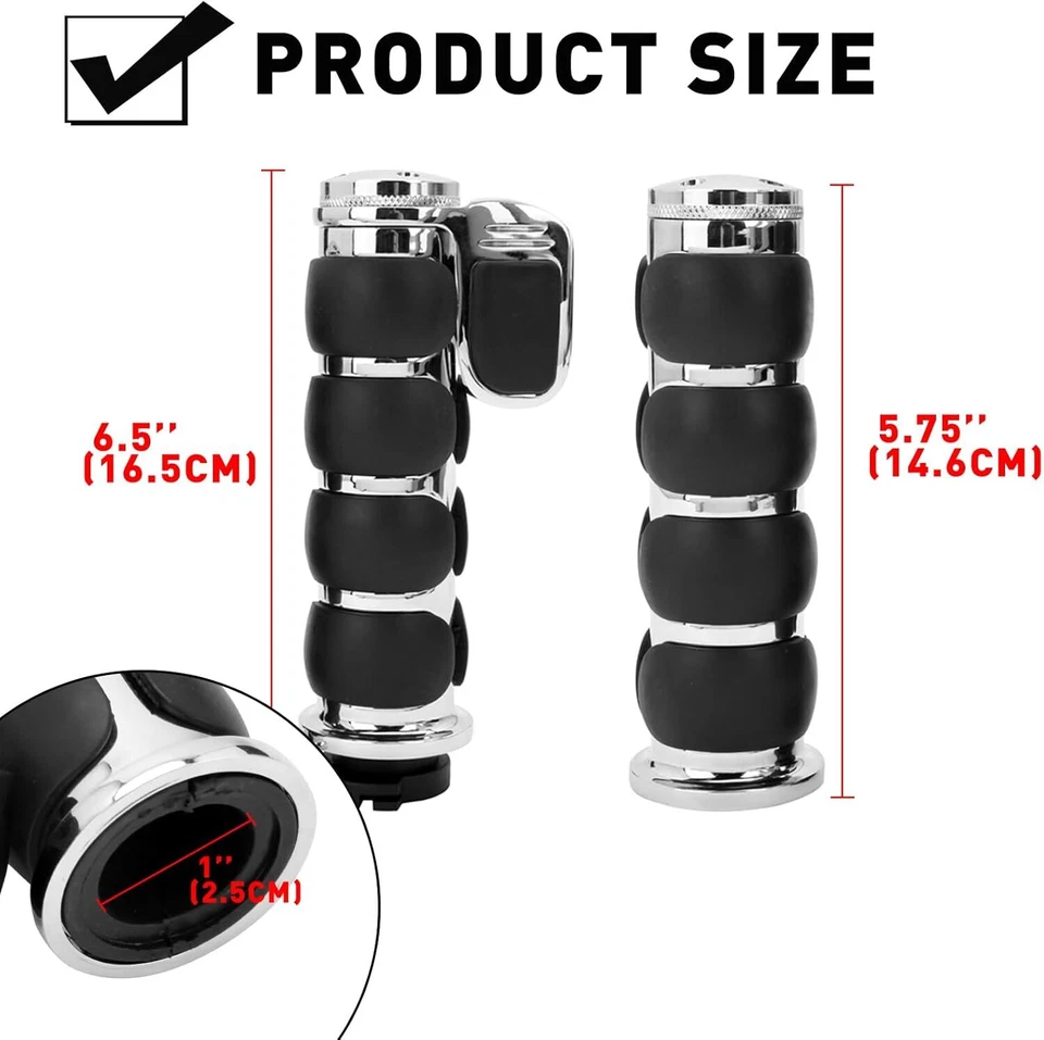 1" Motorbike Handlebar Hand Grips For Harley Davidson Street Glide Special US - Image 3 of 4
