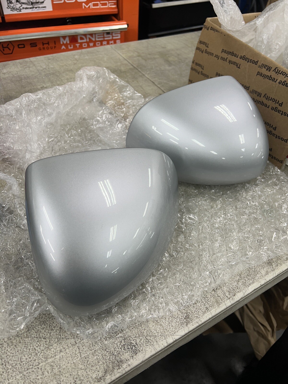 McLaren 650s/570s/MP4-12C Left And Right Silver Painted Mirror Housing Cap