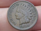 1896 Indian Head Cent Penny- Fine/VF Details