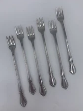 Oneida Stainless Steel Flatware Cocktail Seafood Forks Chateau Pattern Set of 6