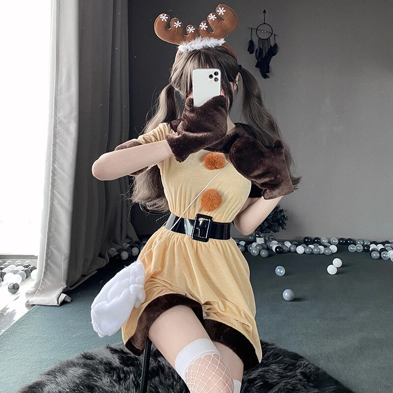 Women Sexy Lingeries Set Christmas Bunny Girl Uniform Suit Cosplay Costume Dress - Image 2 of 4