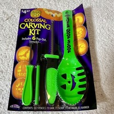 PUMPKIN PRO COLOSSAL CARVING KIT, PUMPKIN CARVING, 6 POP OUT STENCILS