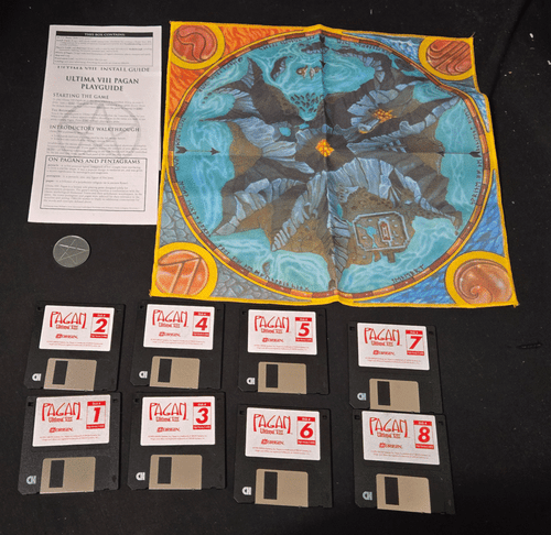 Origin Software Big Box Pagan Ultima VIII PC Windows Computadora Juego Mapa y Moneda - Imagen 4 de 4