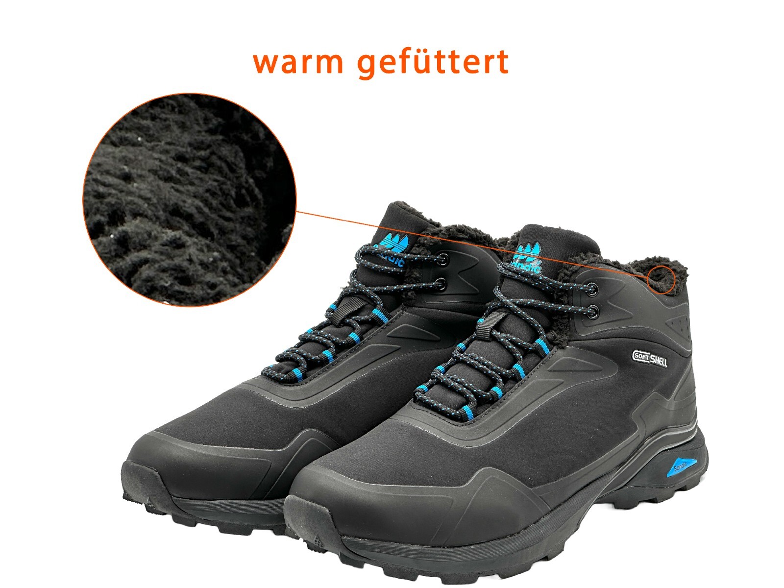 MAYOGO Winterschuhe Herren Brown Schwarz Lederschuhe Warm Gefüttert Winterstiefel Mit