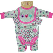 Baby Girl Kitten Motif Layette Set
