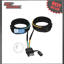 22 Ft Trailer Wiring Harness 4 Pin 5 Wire With Nylon Mesh Sleeve For Boat Atv