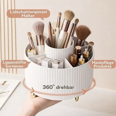 Kosmetik Make Up Organizer, 360°Drehbarer Pinsel Organizer, Multifunktionale 