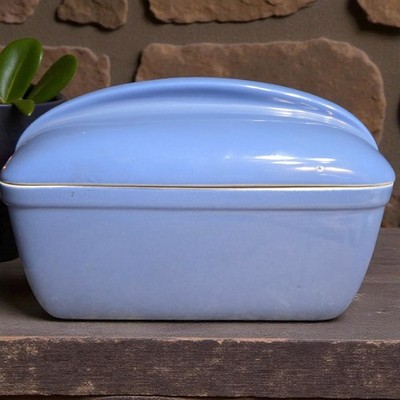 Vtg Westinghouse Hall Covered Casserole Fridge Bread Dish 5x9Art Deco 1950s READ