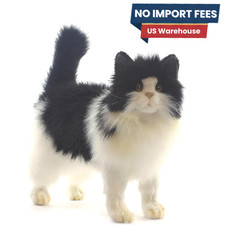 Hansa Cat, Black White 4221 15" Toy Plush Gifting Realistic Stuffed Animal