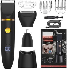 3 in 1 Electric Body Hair Trimmer for Men Black 