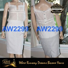 CHANEL $7050 Nwt Most Wanted 14p 2014 Fantasy Tweed & Eyelet Dress Cc Logo 40 38