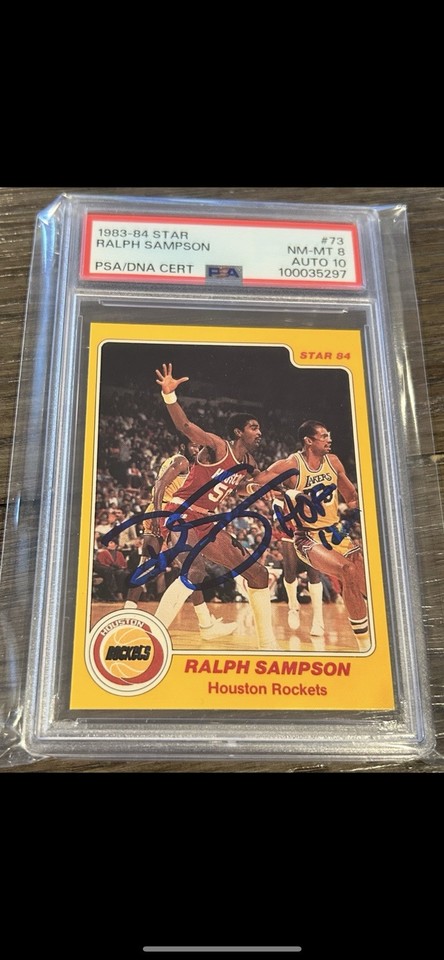 Ralph Sampson Rockets 1983 Star PSA 8 10 Auto Signed HOF RC Rookie Card ...